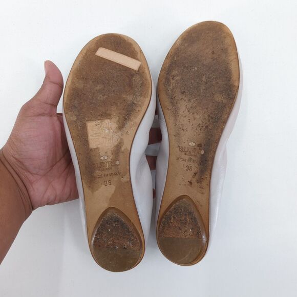 Valentino Garavani Women EU 36 Ballet Flats Pale Pink Leather Pearl Embellished - Picture 11 of 12